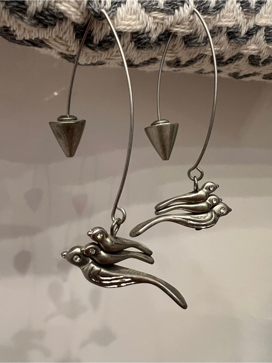 Jewelry - RARE Silver Bird Trio Earrings - Elegant Silver Tone Women’s Jewelry